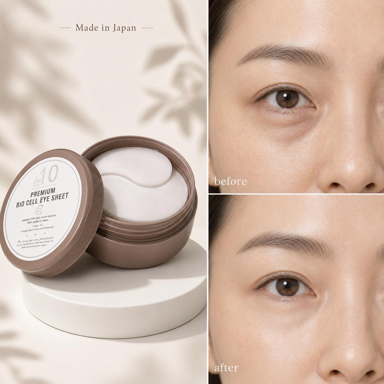 Be10 Premium Bio Cell Eye Sheets ревитализирующие патчи для век и носогубной области, 60 шт.