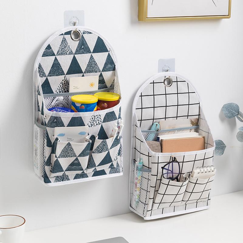 Cotton Linen Wall Hanging Storage Bag For Dorm Room Organization With Multipurpose Use