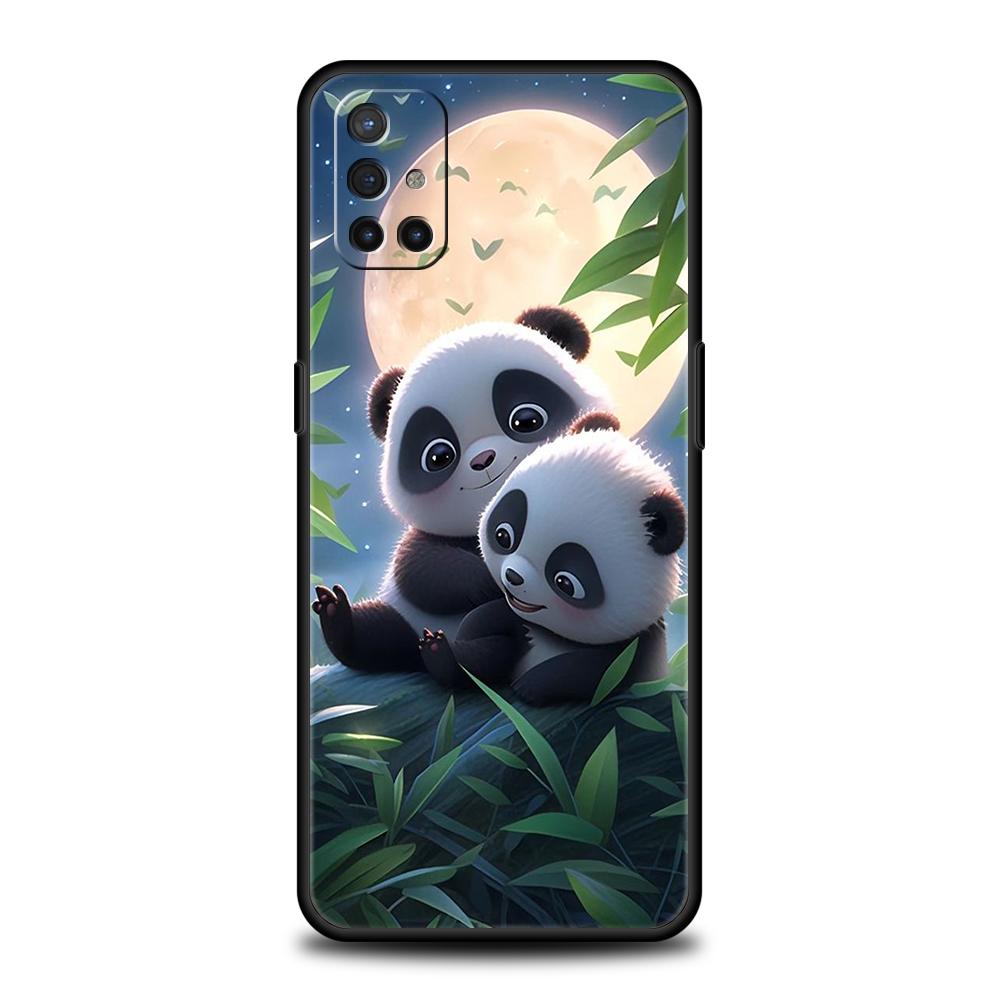 Cartoon Lovely Panda Phone Case for Oneplus 11 10T Nord N100 N10 10 7 8 9 9R 7T 8T N200 CE 2 9RT Pro 5G Silicone Cover Shell Bag