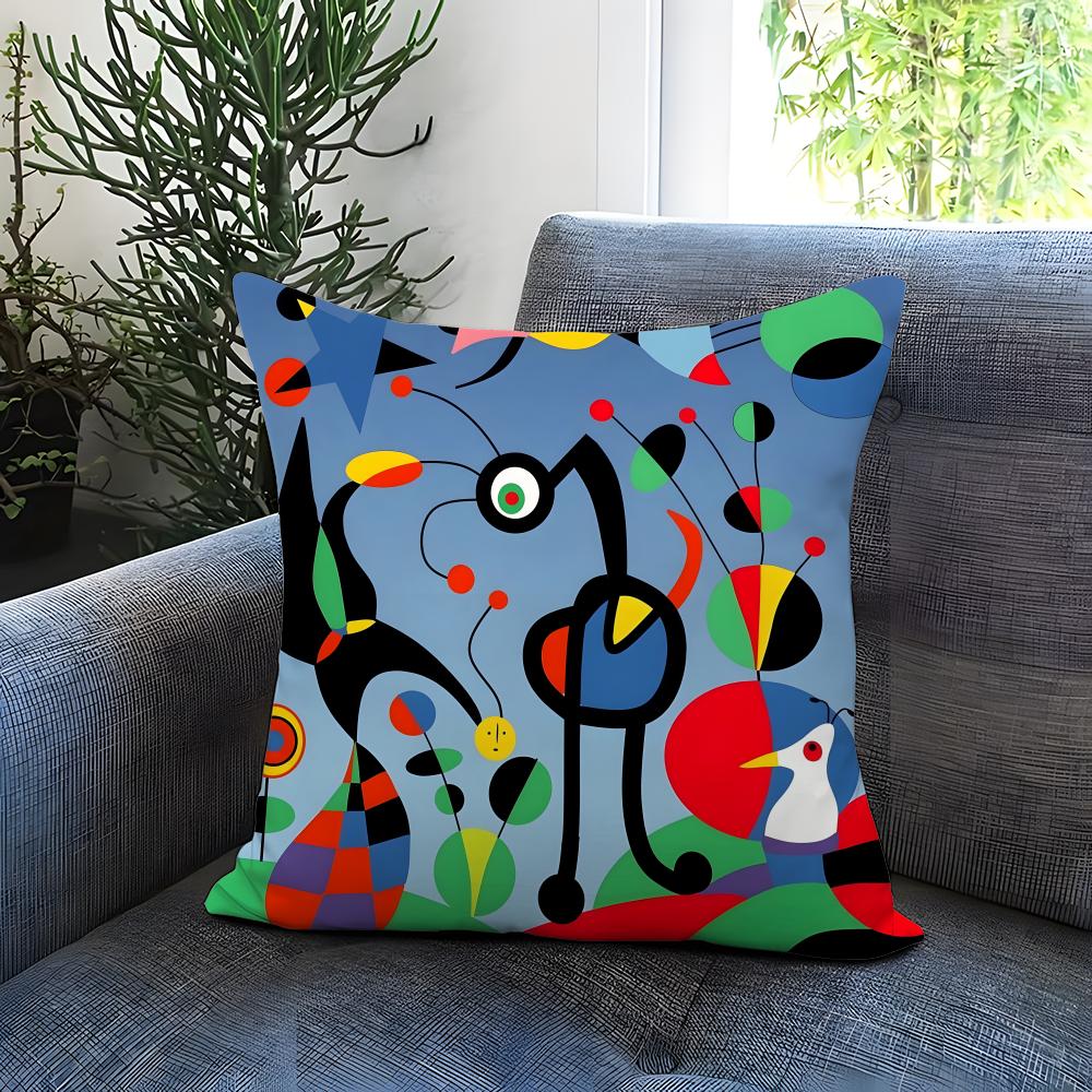 Classic Painter Joan Miro Cushion Cover Comfortable Reversible Pillow Cover Ideal for Car Sofa Bedroom Beyond