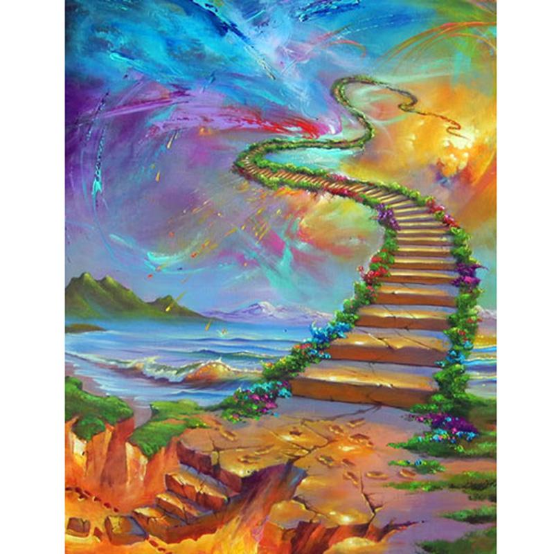 Rainbow DIY 5D Diamond Painting Cross Stitch Landscape Animals Diamond Embroidery Rhinestone Picture Cross Stitch Kit Home Decor