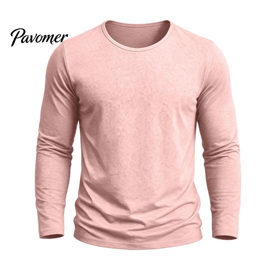 Einfaches Mode Unterhemd Herren Langarm T-Shirt, Baumwolle Leinen Rundhals Hemd, Einfarbige Bequeme Haus Loungewear Farbe Atmungsaktive Basisschicht