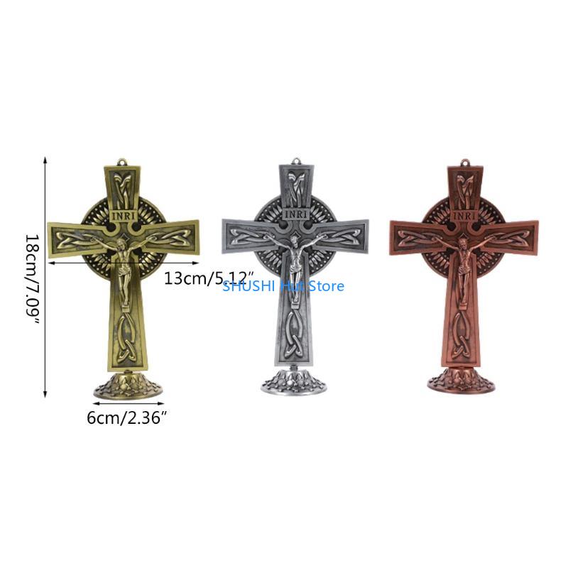 Religious Statues Jesus for Cross Crucifix Figurines Table Ornaments Church Relics Antique Home Chapel Decor D57B
