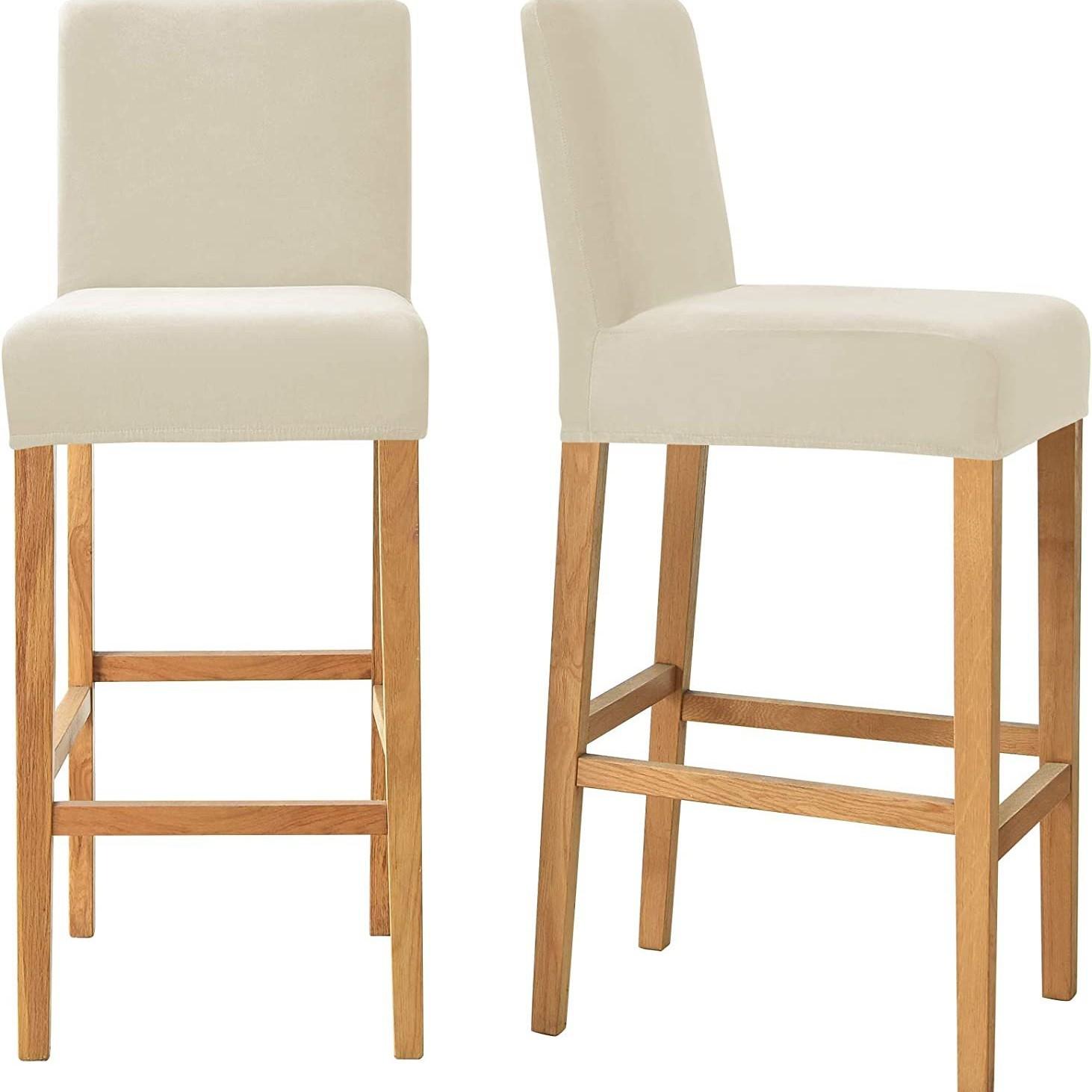 Velvet Low Back Elastic Chair Cover Silver Fox Velvet Bar Chair Cover Hotel Club Dining Table Dining Chair Furniture Cover for Home 20*11*7cm