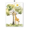 Watercolor Giraffe Elephant Lion Monkey Zebra Wall Art Canvas Painting Cartoon Posters And Prints Pictures Baby Kids Room Decor