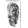 1 Sheet Wolf Lion Tiger Fake Temporary Tattoos For Man Women Adults Skull Black Warrior Tattoo Sticker Animals Sleeve