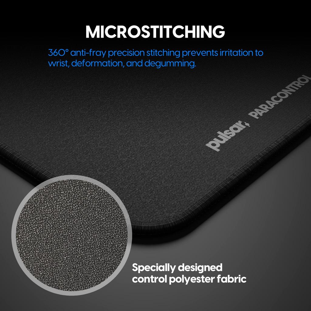 Pulsar Gaming Gears eSports Gaming Mouse Pad Large 42cm X 33cm ParaControl V2 Low Friction Hybrid Type Black Anti-Slip -