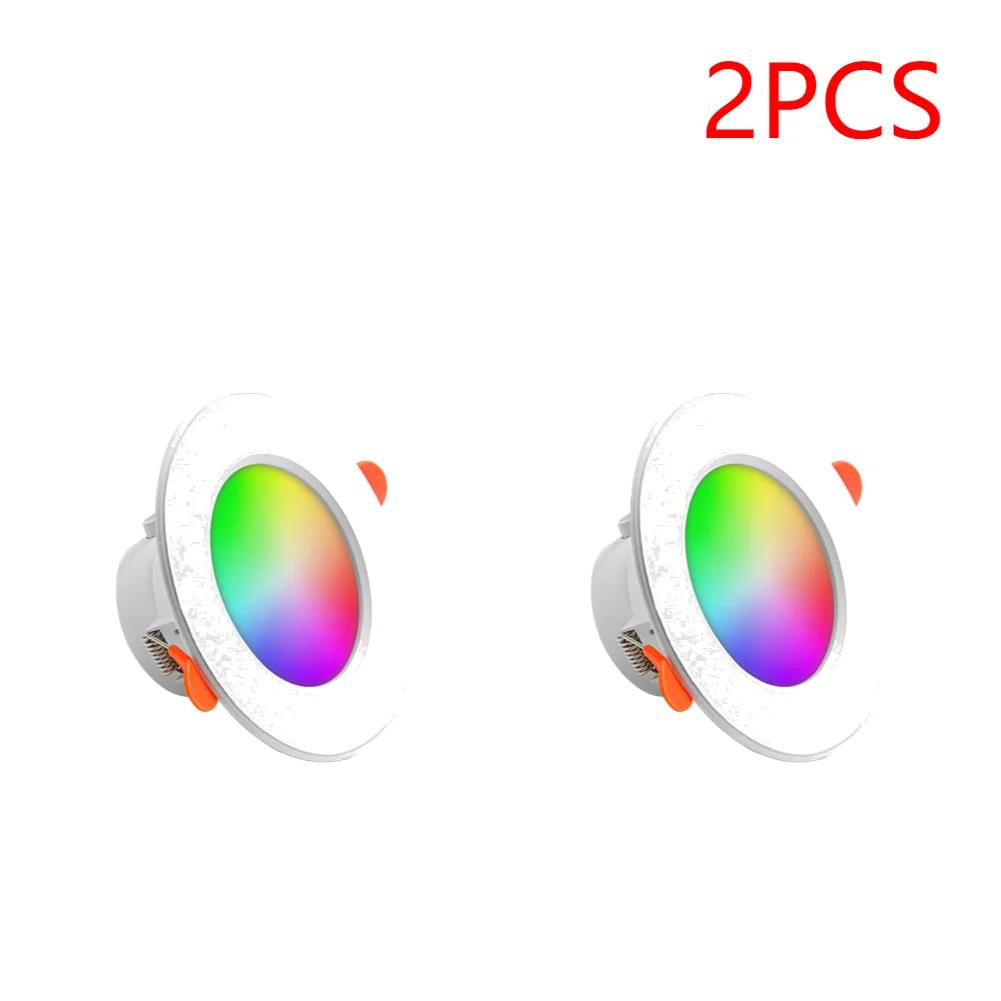 10-1PCS WiFi Smart LED Downlight RGB LED Bulb Tuya Dimmable Downlight AC85-265V Bluetooth-Compatible Lamp