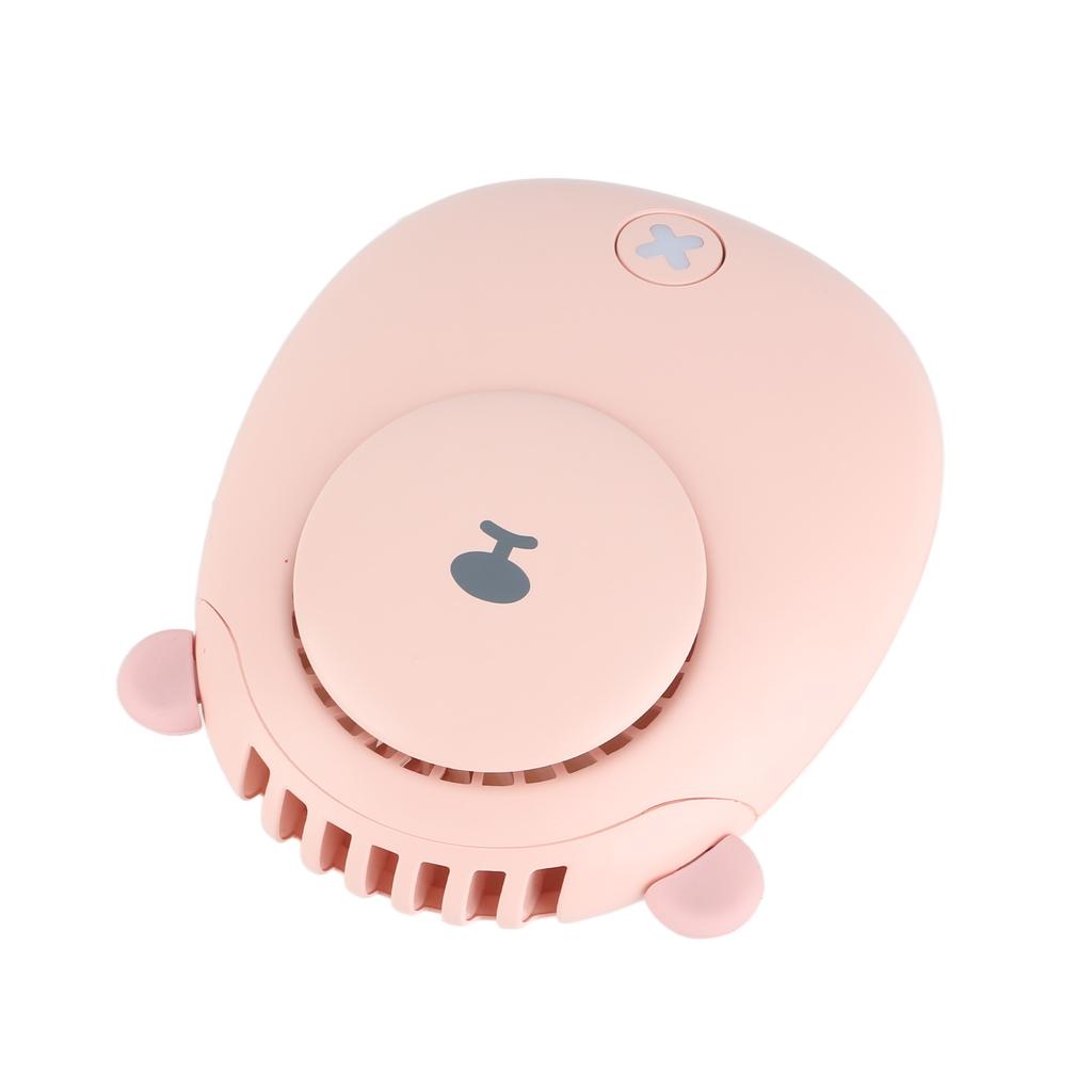 Electric Fan Hanging Neck Portable Mini Fan with 3?Gear Wind Speed USB Charging for SummerPink