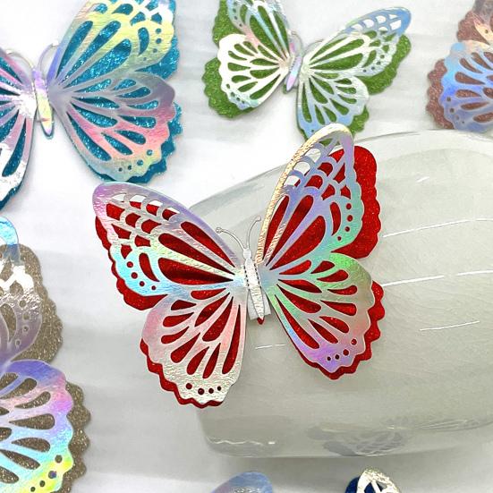 6Pcs Self Adhesive Butterfly Wall Sticker Waterproof PVC Wall Decals Double Layer DIY Wall Art Stickers for Living Room Bedroom Bathroom