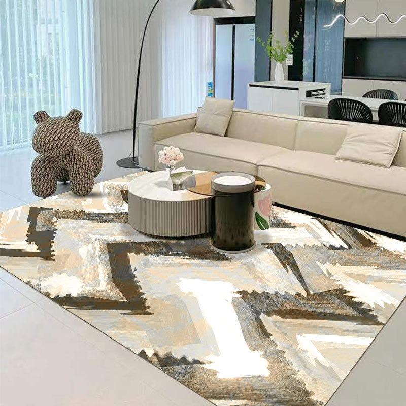 French Vintage Carpet Living Room Vintage Coffee Table, Sofa Blanket and Non Washable Floor Mat Cream Style Home Bedside Carpet