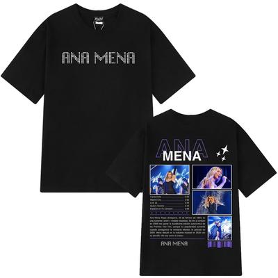 Singer ANA MENA Tour 2025 Tshirt Men Women Fashiona T-shirt Cotton Short-sleeved Loose Casual Aesthetic Harajuku T-shirts Tops