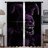 Five Nights At Freddy's Tulle for Bedroom Modern Living Room Curtains 2 Pieces Window Curtain Shades Halloween Decoration Camera