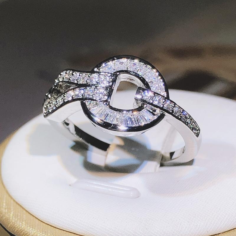 925 Sterling Silver Geometric Round Winding Ring Ladies Jewelry Party Birthday Gift Suitable for Women