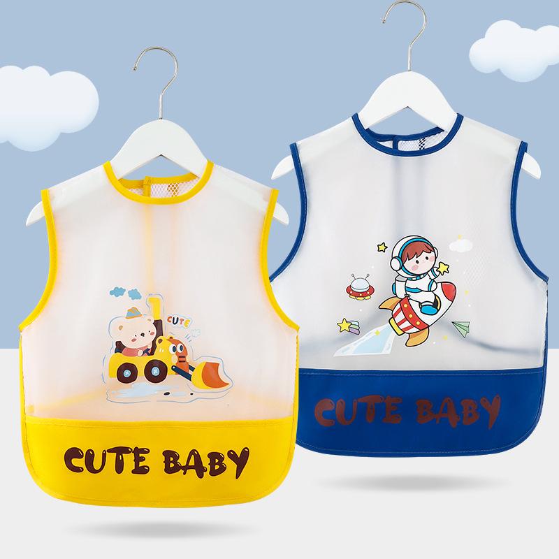 Breathable Mesh Baby Bib: Waterproof, Wash-Free, Anti-Dirty Eating Smock for Infants & Children