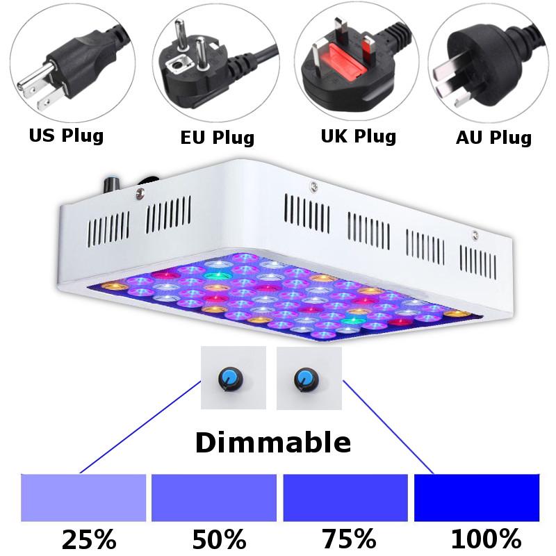 180W Dimmable LED Aquarium Light Dimmer Fish Plants Coral Reef Lighting