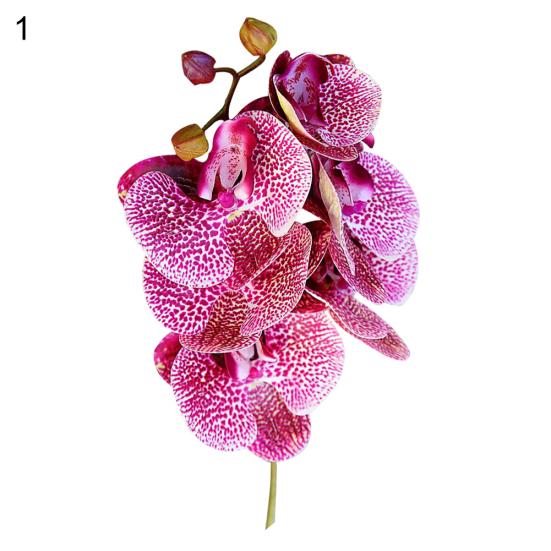 1Pc 6Heads Artificial Butterfly Orchid Silk Flower Home Wedding Party Decor
