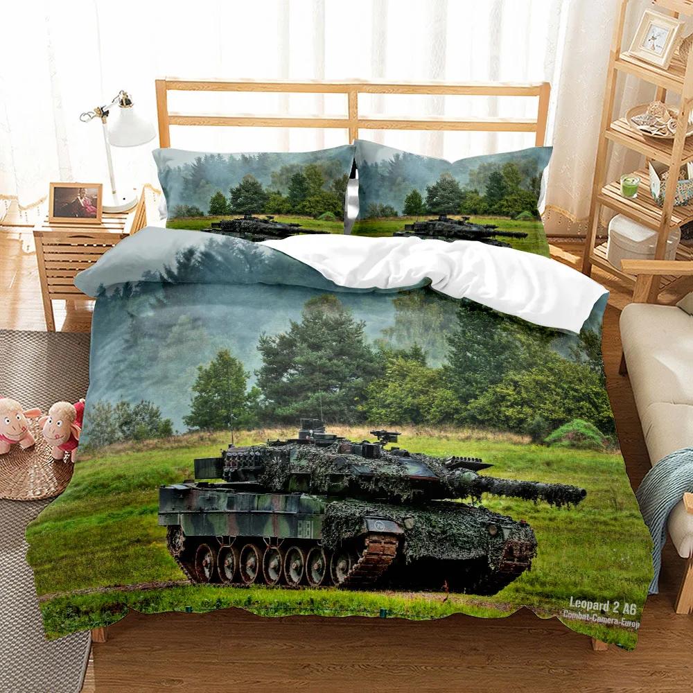 Military Tanks Duvet Cover Set King Queen Double Full Twin Single Size Boys Bed Linen Set
