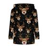 Women's Fashion Casual Long Sleeve Christmas Print Hooded Knitted Sweatshirt