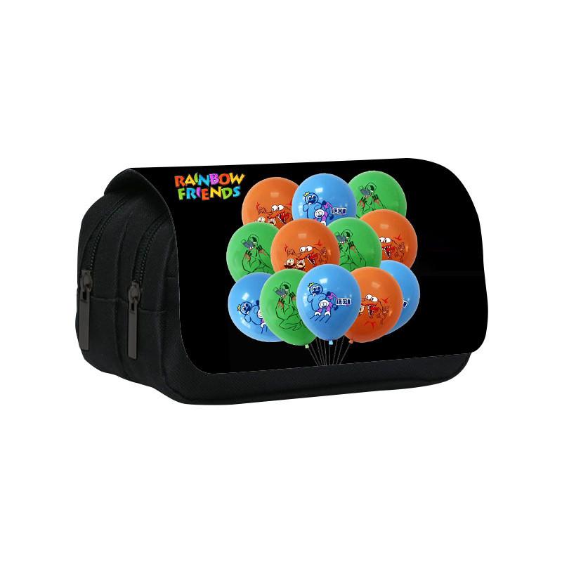 Rainbow Friends Double Layer Pencil Case With Large Capacity For Students And Kids
