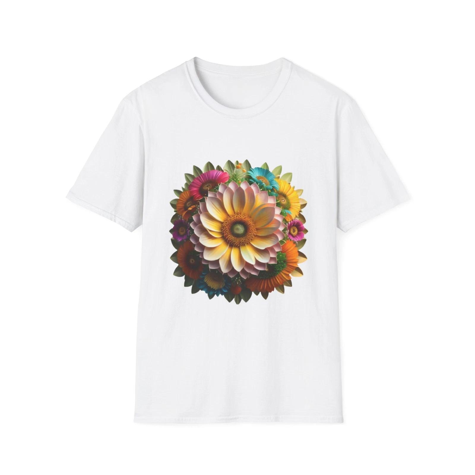 Flower Power Unisex Softstyle T-Shirt, Casual Tee, Gift for Nature Lovers, S