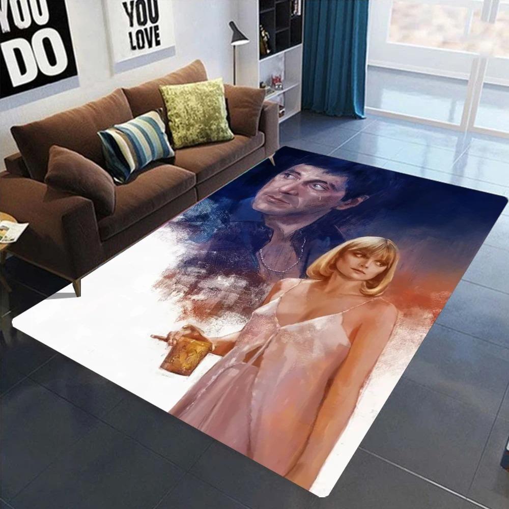 Scarface Tony Montana The World Is Yours Movie Rug for Bedroom Living Room Carpets for Room Floor Mat Home Decor Non-Slip Rug