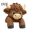 Creative Home Office Ornaments Cute Highland Cow Monitor Figurine, 3D Printed Animal Sitting on Small Topper Figurine Computer Screen Edge Ornament,