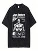 Vintage Washed Anime Baki The Grappler Hanma Yujiro Graphic Print T-Shirt Unisex Manga Casual Oversized T Shirt Unisex Streetwear4