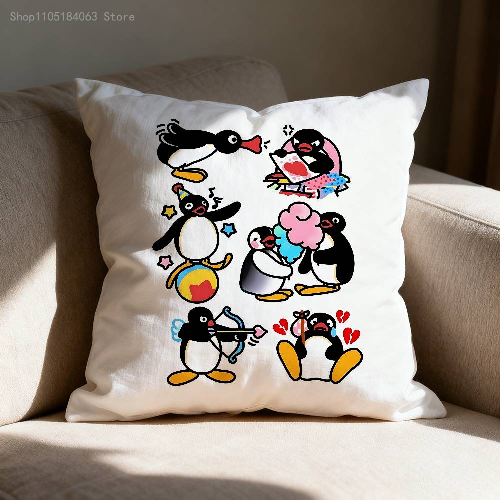 P-Pingu Pillowcases Bedroom Living Room Sofa Home Decor Polyester Cushion Cover with Zipper
