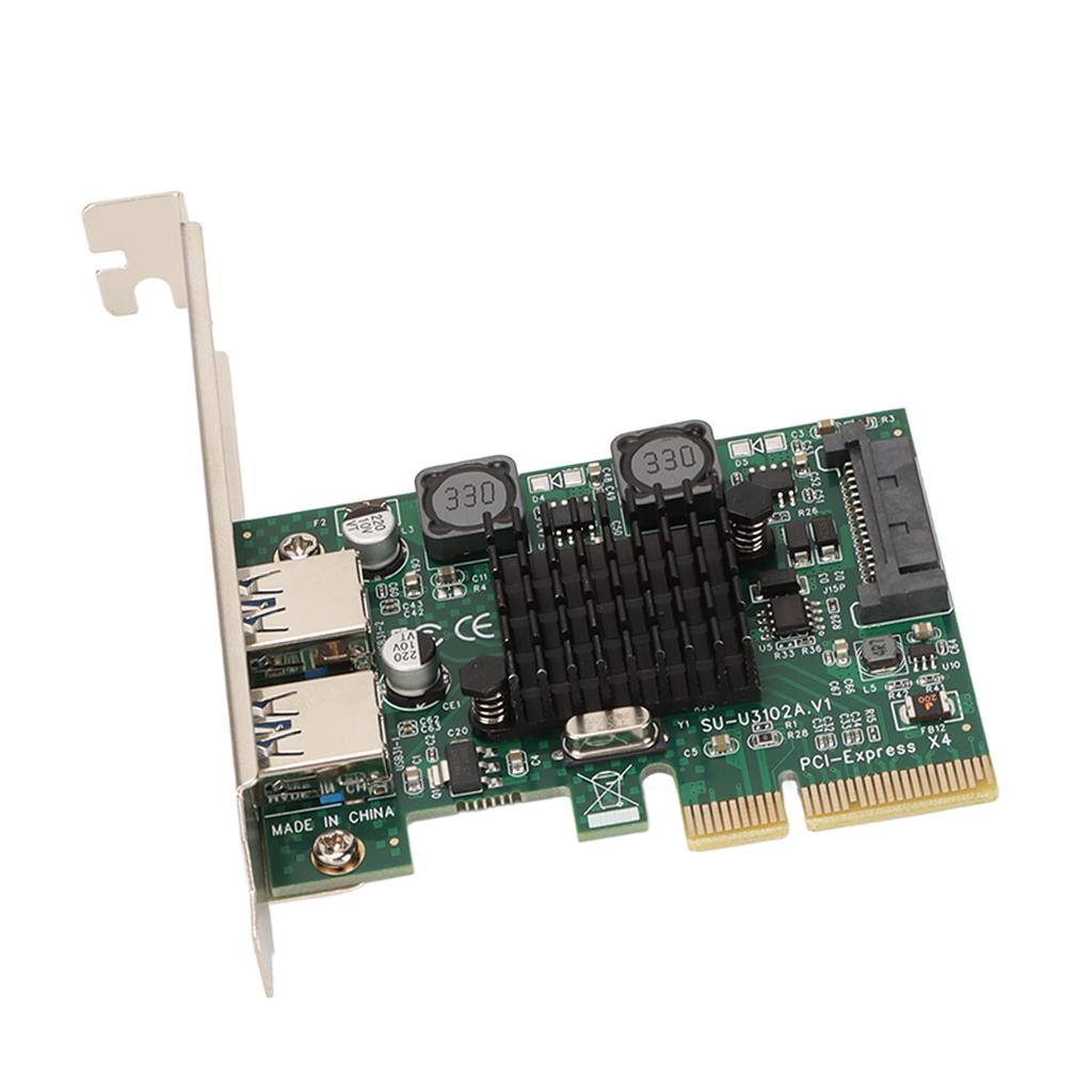 USB3.2 Expansion Card 2 Ports High Speed 10Gbps ASM3142 Chip USB Expansion Card for Win Xp for Win7 for Win8 for Win10