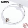 WOSTU 925 Sterling Silver Naughty Monkey zvieracie korálky Brown Charms Fit originálny náramok náhrdelník
