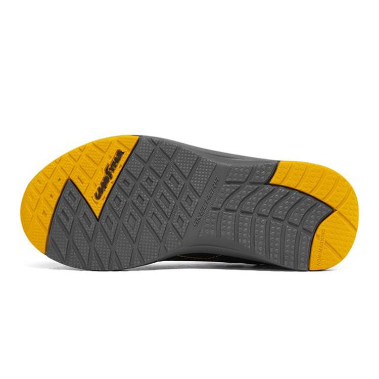 Skechers Dynamic Tread Sports Kids Lifestyle Shoes Black Yellow Teenagers 403664L-BKYL