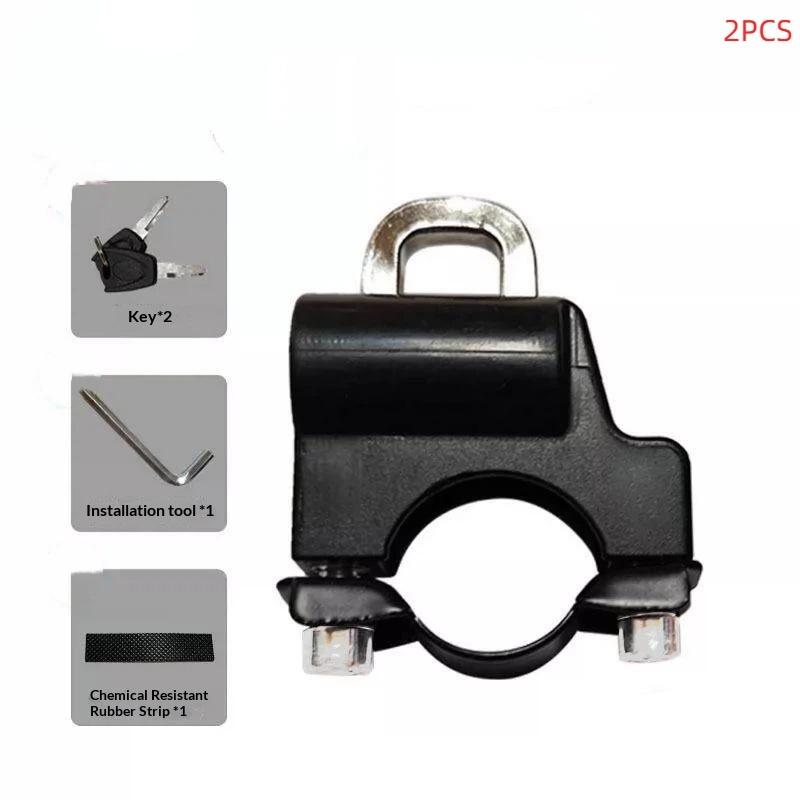 Anti-Theft Bike Helmet Lock Handlebar Mount Motorcycle Electric Motorbike Bicycle Security Metal Lock 22Mm-28Mm With Keys Set
