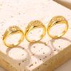 Stainless Steel Sun Smile Rings Gold Finger Rings For Women Classic Fashion Couple Jewelry Best Friend Gift Wholesalers