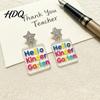 Creative School Season Jewelry 1 Pair Back to Earrings Colorful Acrylic Letter Dangle Campus Atmosphere Accessories Drop First Day of Appreciation