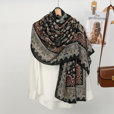 New Cashmere Women Scarf Ethnic Paisley Printed Winter Warm Shawl And Wraps Pashmina Long Jacquard Female Foulard 180*80Cm