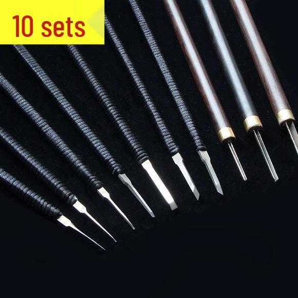 Handcrafted Inlaid Silver Filigree Carving and Engraving Knife