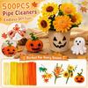 500er-Pack Pfeifenreiniger, mehrfarbige Stiele für Kunst und Handwerk, DIY-Dekorationen für Halloween, Herbst, Weihnachten und Feiertagsbasteln