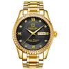 Carnival Men's Automatic Watch, Full Gold Stainless Steel, Sapphire Crystal, Waterproof, Black, Gold/Black Dial.