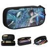 Venti Genshin Impact Federmäppchen Anime Manga Stiftebox Stift für Schüler Große Kapazität Taschen Schüler Schule Kosmetik Schreibwaren