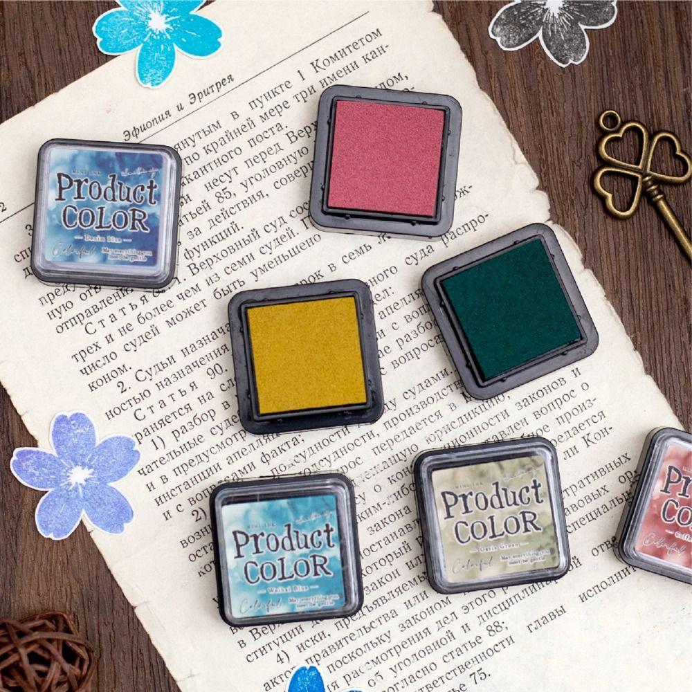 6pcs/set Square Ink Pad Handmade Stamp Pads New Self Ink Stamp  for Planner Stamps Scrapbook