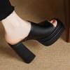 Women's Temperament Super High Heel Sandals Summer New Round Head Waterproof Platform Thick Bottom Fish Mouth Slippers