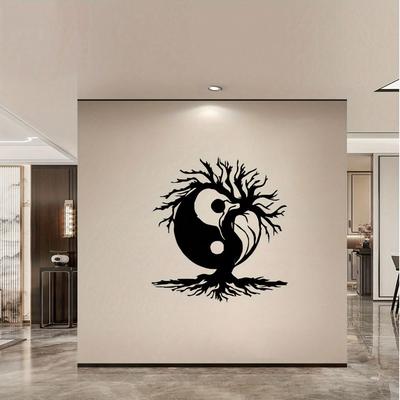 Yin Yang Tree of Life Metal Wall Art Iron Home Decor Spiritual Gift for Housewarming Birthday Valentine