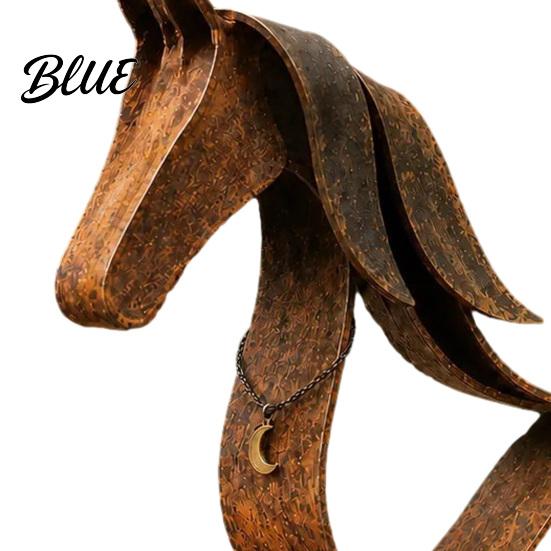 Artistic Study Room Ornament Vintage Metal Horse Figurine Handcrafted Rustic Sculpture Art Statue Sophisticated Living Decor Modern Desktop for Home