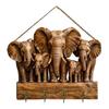 Wooden Animal Sign with 4 Hooks Decorative Hanging Horse Sign Rustic Wall Art Elephant Sign for Holding Keys Bags Scarves Bedroom Entryway Decor