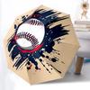 1 Stück Baseball Sport Automatischer Faltbarer Regenschirm Tragbar Zusammenklappbar 8-Rippen Schirm für Alle Jahreszeiten, Lässiges Outdoor-Accessoire, A30
