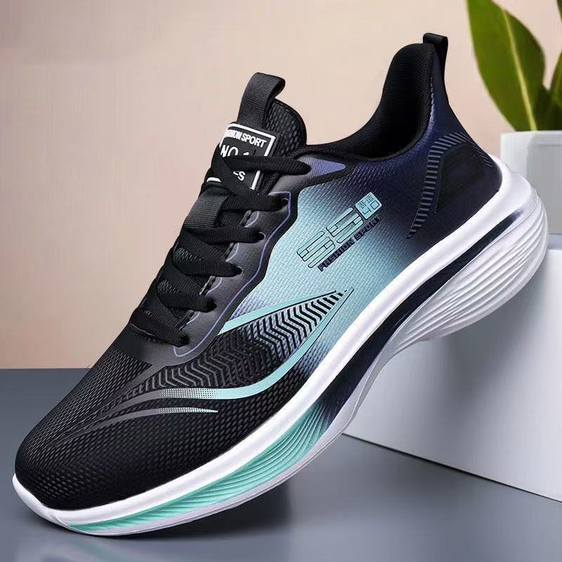 Running shoes men's autumn new soft-soled lightweight sports and leisure shoes leather surface waterproof large size