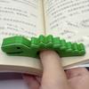 2pcs Dinosaur Thumb Bookmarks - Green Dinosaur Design, Durable PP Material, Portable Page Separator, Ideal for Book Lovers, Teachers, Students