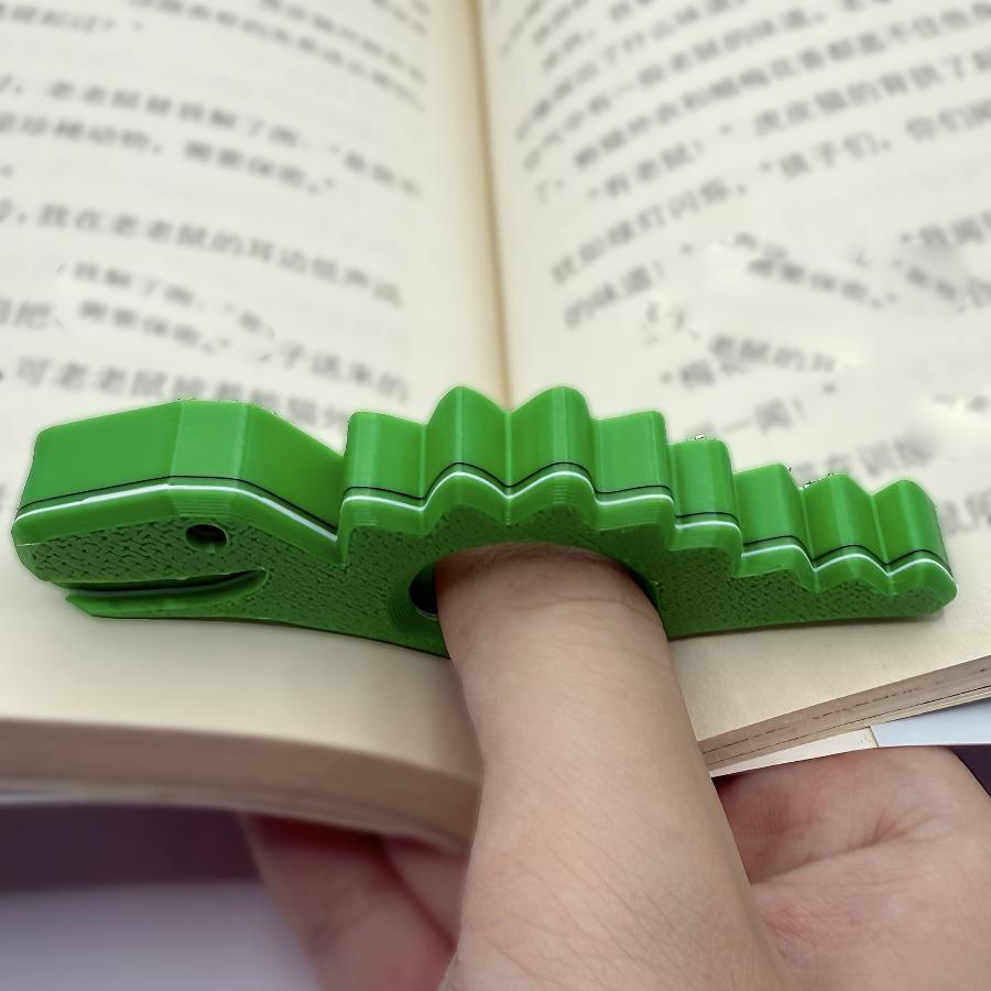2pcs Dinosaur Thumb Bookmarks - Green Dinosaur Design, Durable PP Material, Portable Page Separator, Ideal for Book Lovers, Teachers, Students