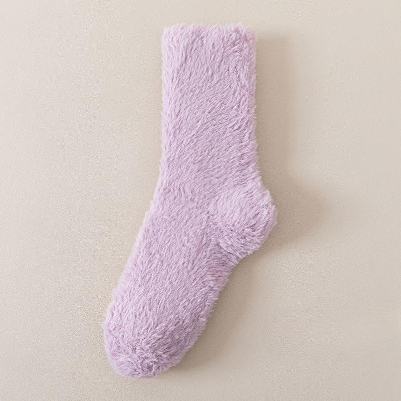 Autumn and Winter Coral Fleece Socks - Children's Thick and Warm Non-Fluffy Mid-Calf Socks with Fleece - Home Sleep Socks